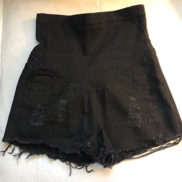 Pants - Black Jean maternity shorts Pants - Black Jean maternity shorts
